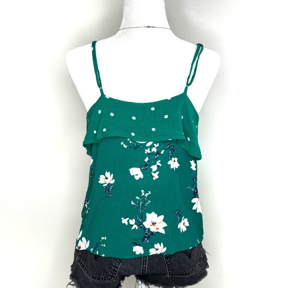 Pink Republic Tank Top, Floral, Polka Dot, Green, Medium M - Picture 9 of 13